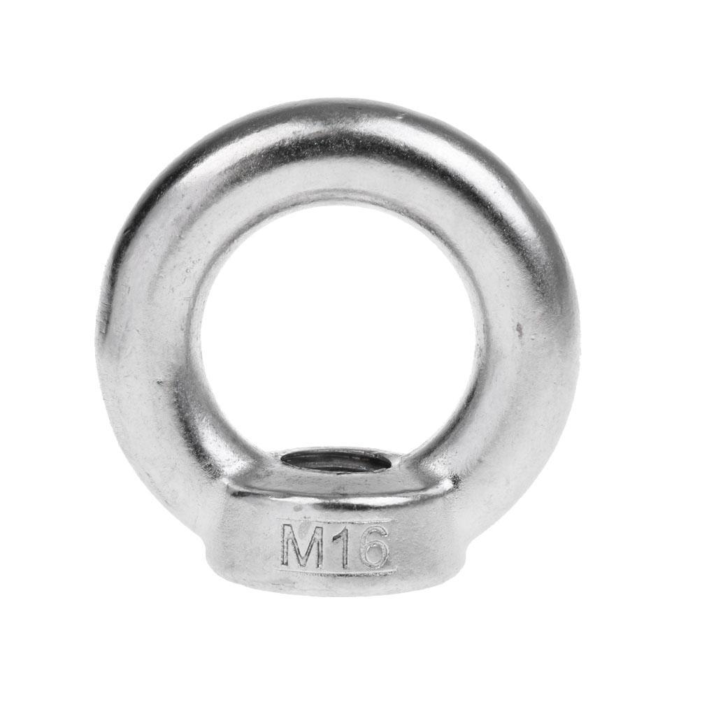 M14&M16 304 Stainless Steel Lifting Eye Nut Ring Shape Nuts - 2 Size, 2 Pack, Perfect for many marine and industrial applications