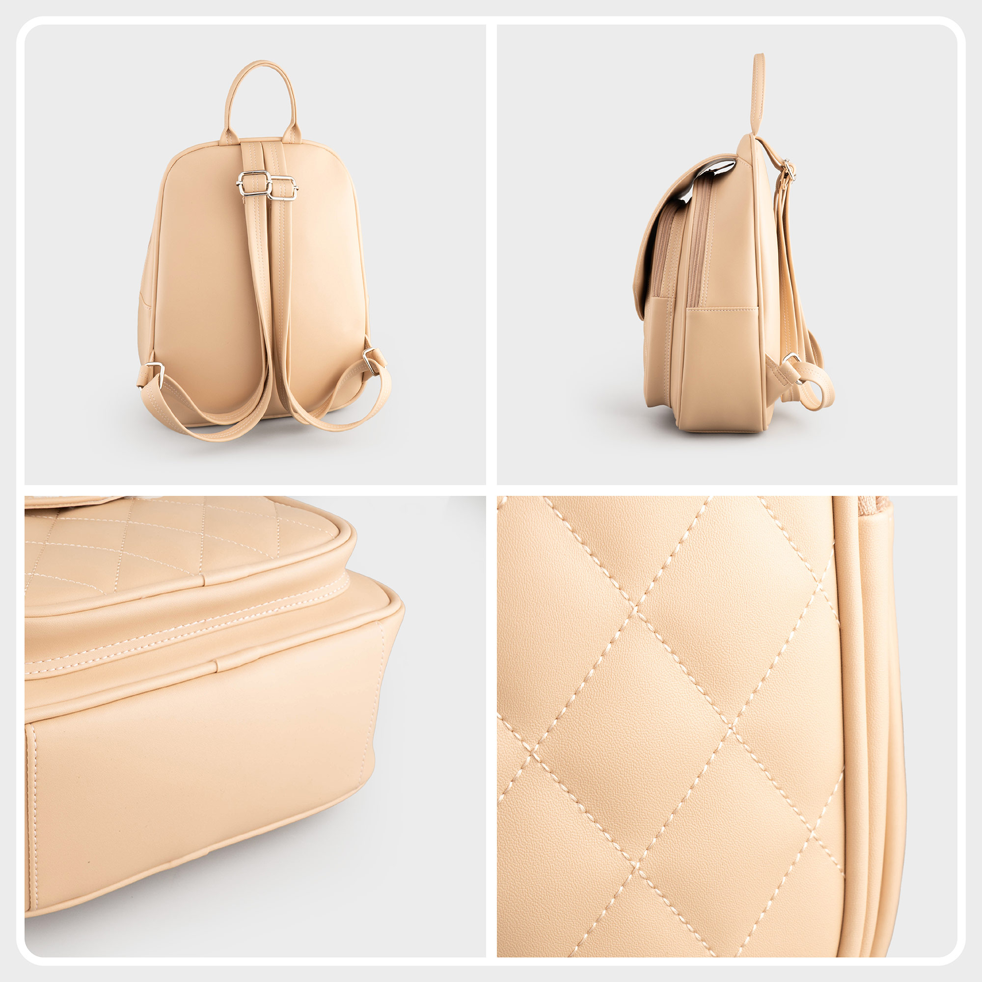 Balo Yuumy ( Thời trang nữ đựng phối nắp gập - Balo da Seasand YBA108 )