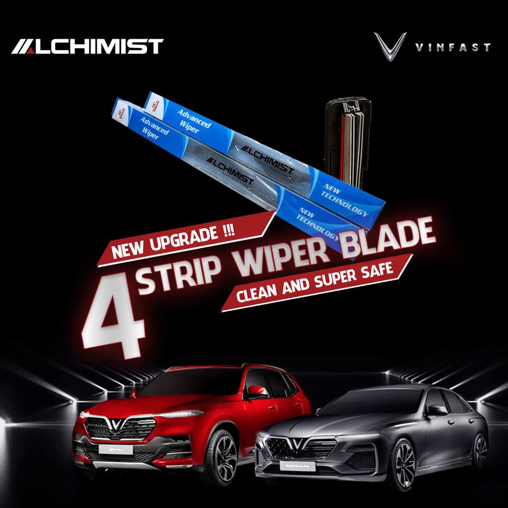 Gạt Mưa Xe Ô tô VINFAST Loại Silicon 4 Lưỡi Cao Cấp, Thiết Kế Thông Minh, Gạt Êm Và Sạch Hơn