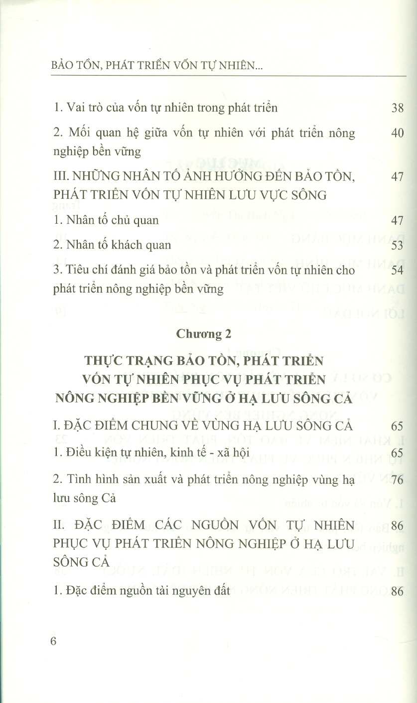 Bảo Tồn, Phát Triển Vốn Tự Nhiên Phục Vụ Phát Triển Nông Nghiệp Bền Vững Ở Hạ Lưu Sông Cả (Sách Chuyên Khảo)