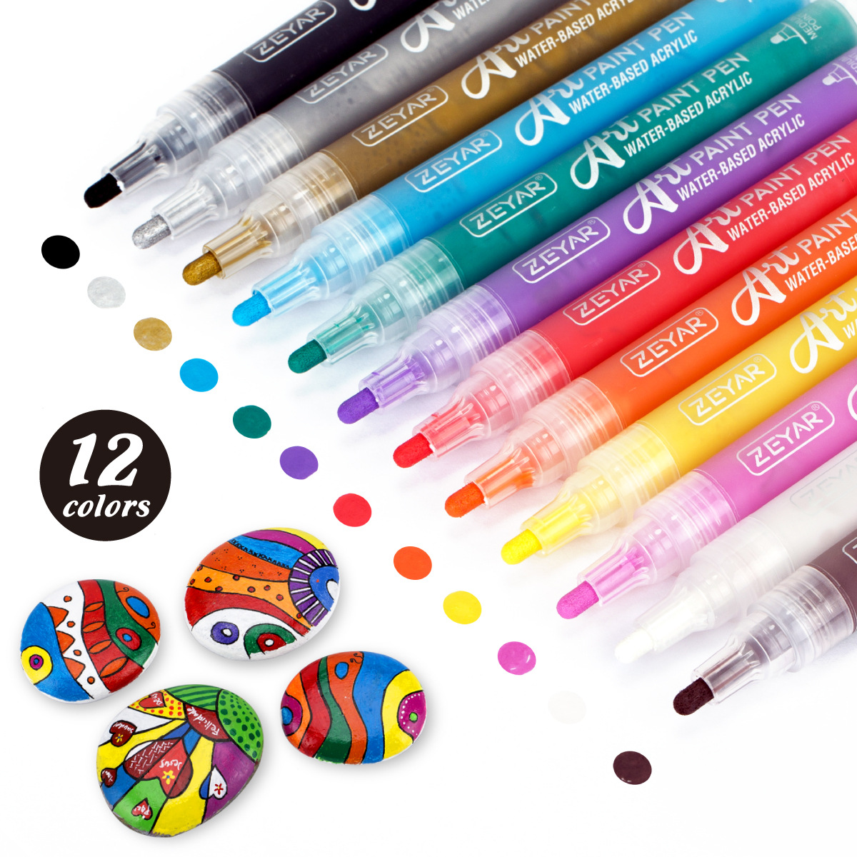 Marker ZEYAR bút sơn acrylic vẽ trên nhiều chất liệu, bề mặt