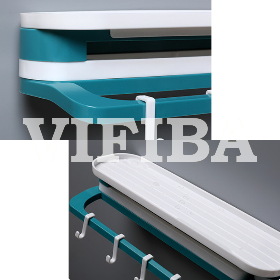Giá Treo Dán Tường Nhà Bếp Đa Năng VIFIBA Bằng Nhựa, Kệ Dán Tường Nhà Tắm Gấp Gọn Tiện Lợi