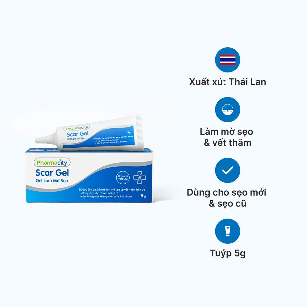Gel làm mờ sẹo Pharmacity Scar Gel (5g)