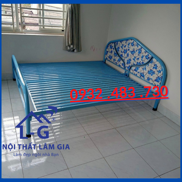 Giường sắt sơn tĩnh điện ngang 1m8x2m_TPD18X