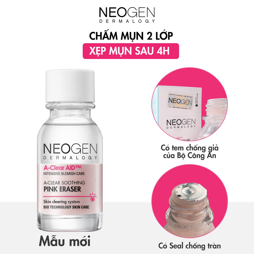 Bộ Đôi Ngăn Ngừa Mụn Đầu Đen, Giảm Sưng Viêm Cho Da Mụn Sau 4H Thanh Lăn &amp; Chấm Mụn Neogen Dermalogy