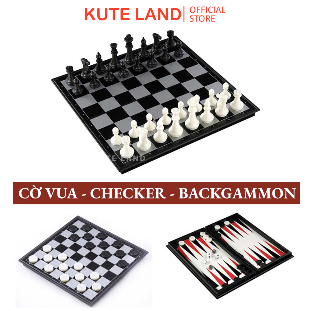 Bộ Cờ Vua Nam Châm 3 Trong 1 32x32 Cm Kết Hợp Cờ Đam Checkers Và Cờ BackGammon