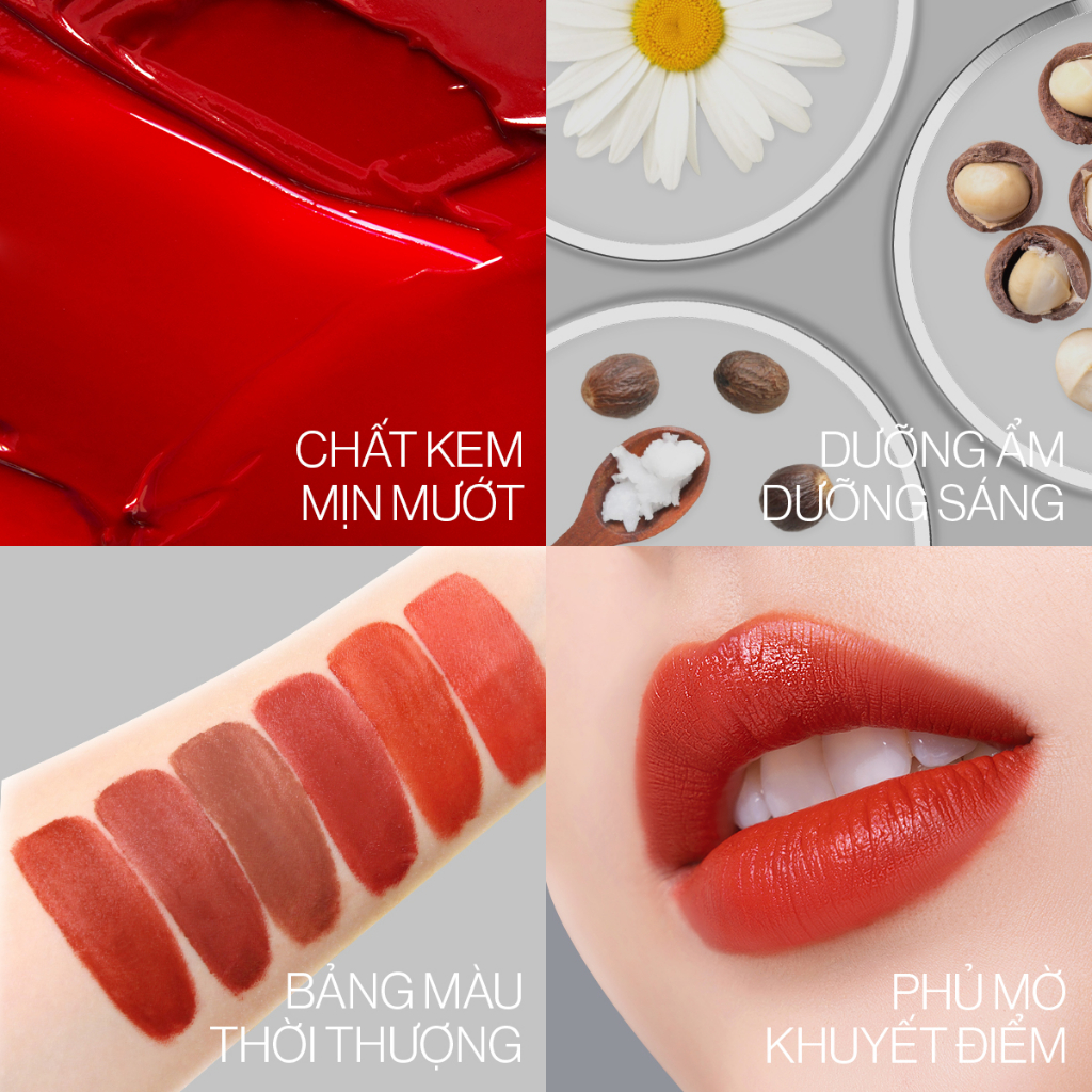 [Freeship10k đơn 249k] Son kem lì nhiều dưỡng GLAMRR Q LONG WEAR LIP CREAM 5g by Gilaa