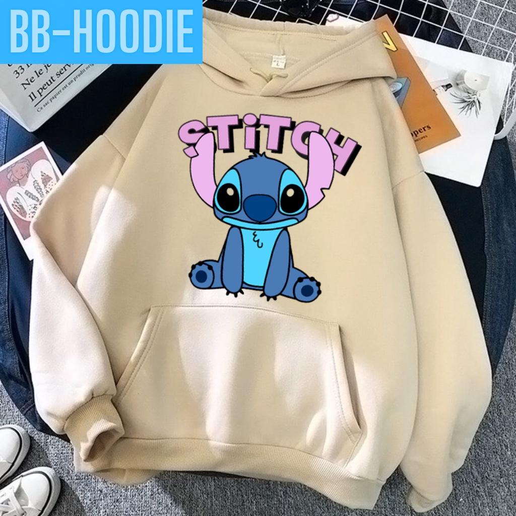 ÁO KHOÁC HOODIE NỈ UNISEX IN STITCH SIÊU CUTE ÁO KHOÁC HOODIE LOCAL BRAND