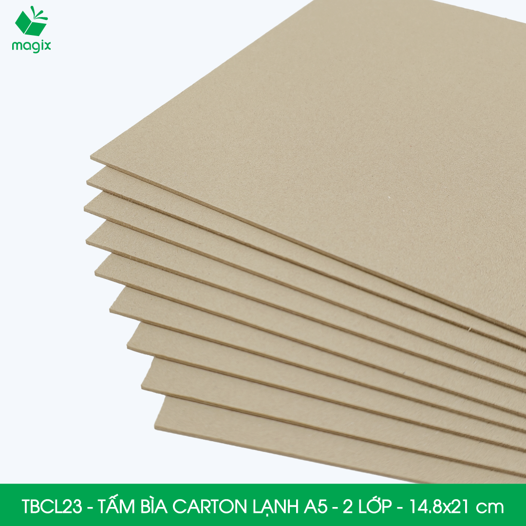 TBCL23 - A5 - Xấp 10 tấm bìa carton lạnh 2 lớp cho đóng gói, lót hộp, giữ form hàng, làm đồ handmade