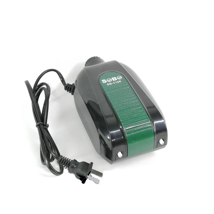 Máy sủi khí bể cá 2 vòi SB-1106, dòng cao cấp chạy êm
