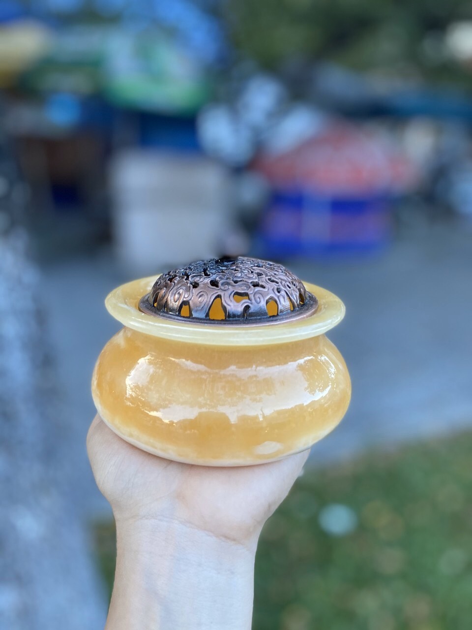 Lư xông trầm hương đá ngọc hoàng long