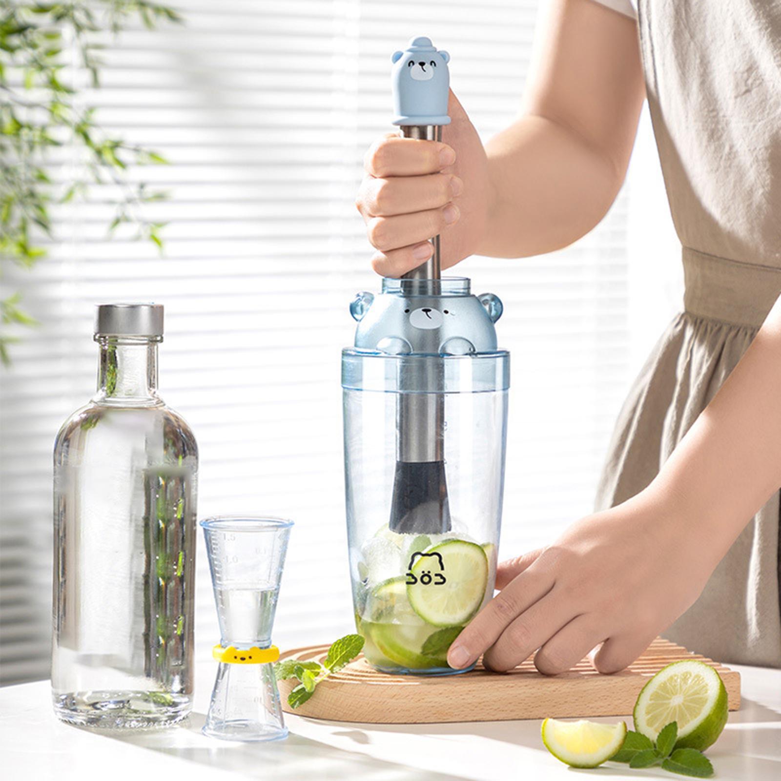 PC Body Cocktail Shaker Tea Shaker Cocktail Mixer Martini Making Drink Mixer Ice Tea Mixer Bottle for Party Bar Accessories Home Wedding