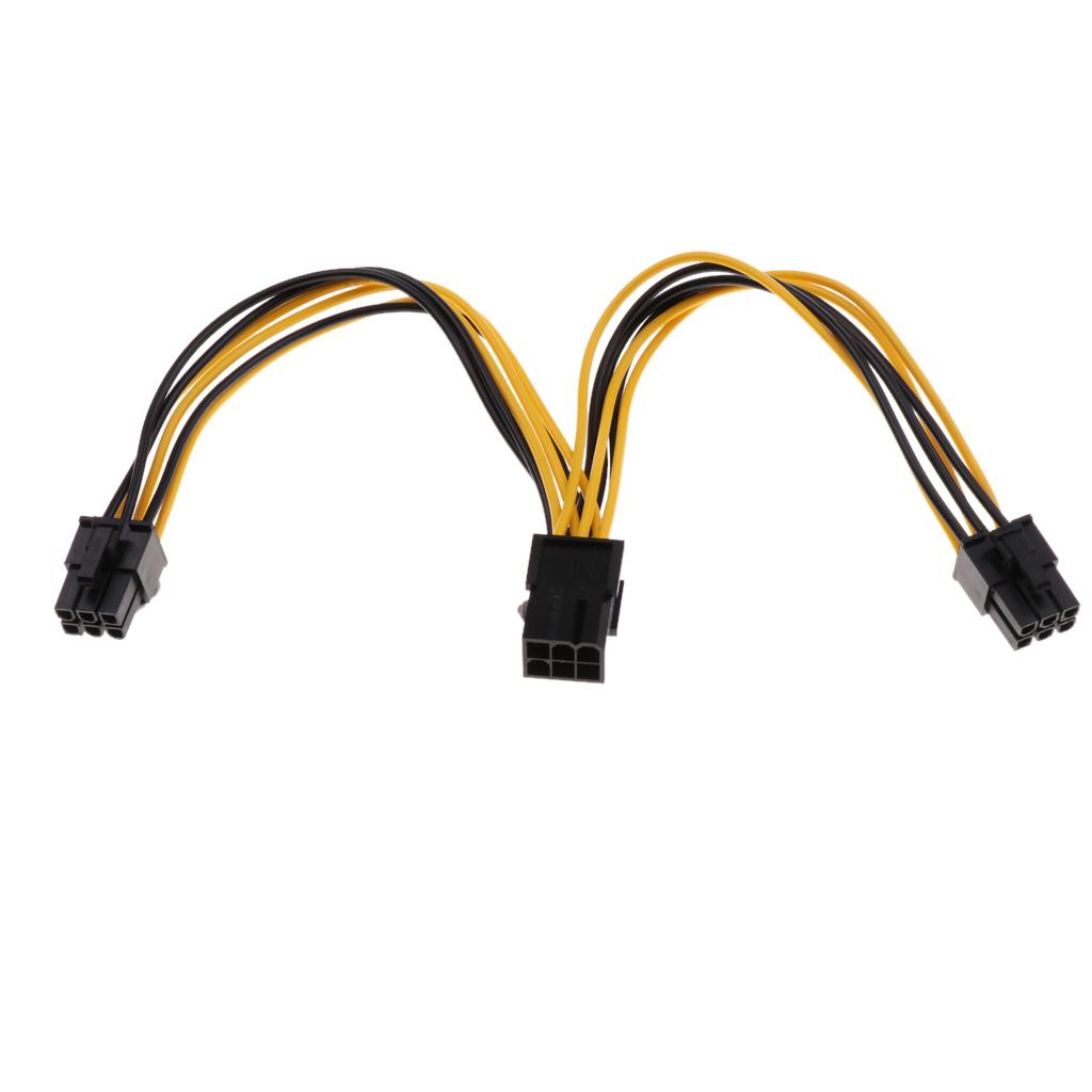 PCI-E 6-pin to 2x 6-pin Power Splitter Cable PCIE PCI Express Extension Cord