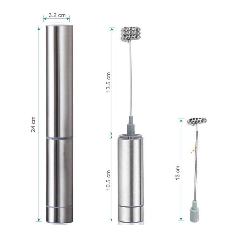 Máy Đánh Trứng, Tạo Bọt Sữa,Cafe Cầm Tay 2 Trong 1 Inox Cao Cấp #304