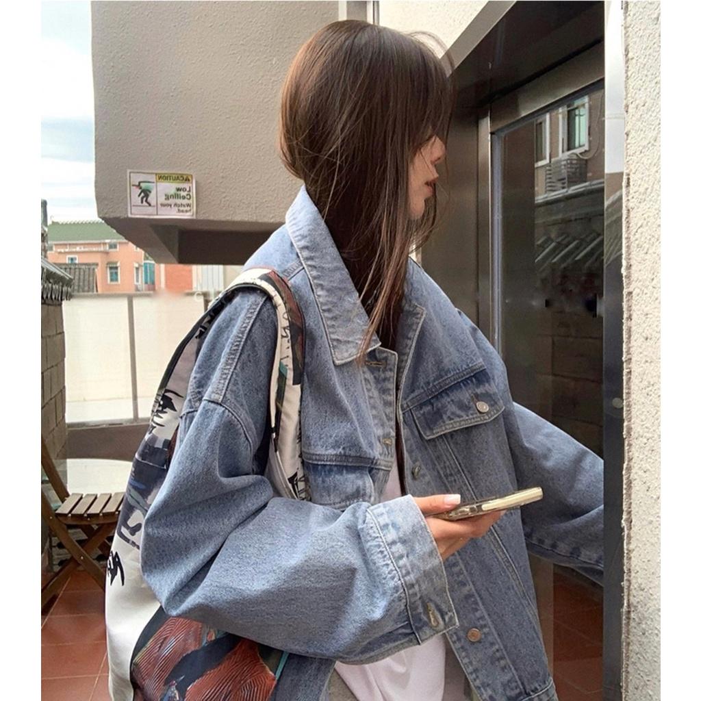 Áo Khoác Bò Nữ Form Rộng Ulzzang Hàn Quốc
