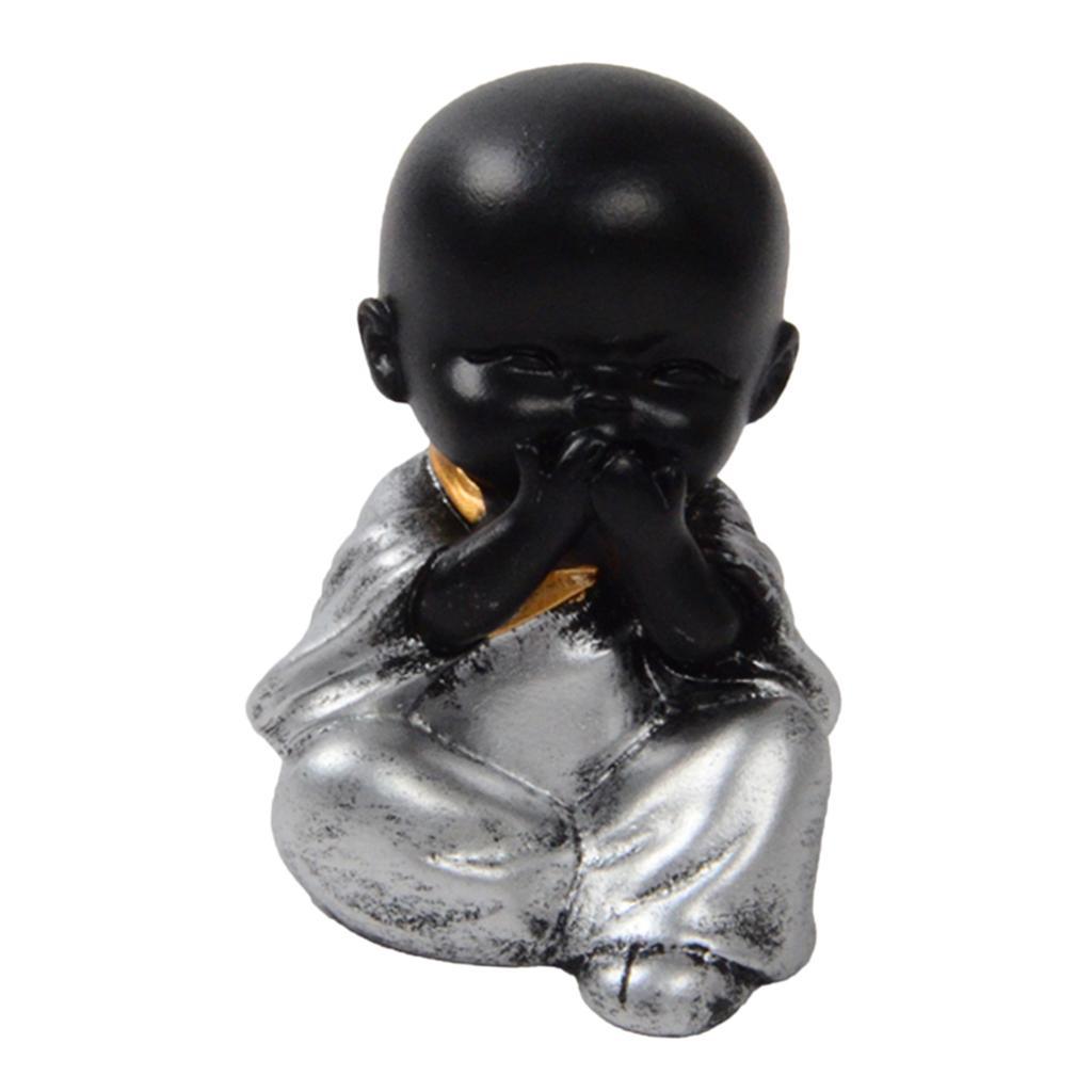 2X Ceramic Small Buddha Statue Monk Figurine Tea pet Ornaments Style04