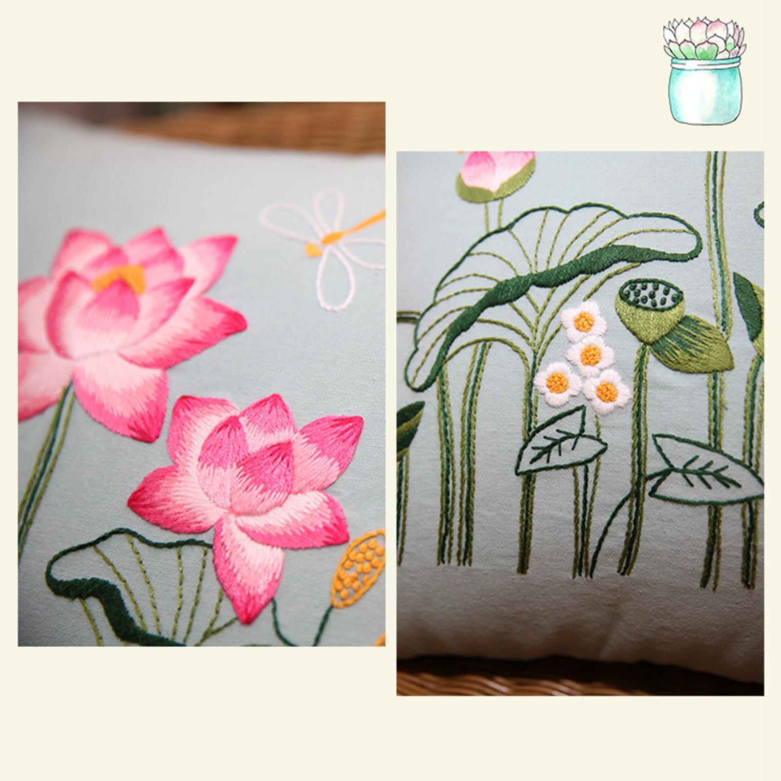 Pillow cover crafts women adult embroidery kit Style A