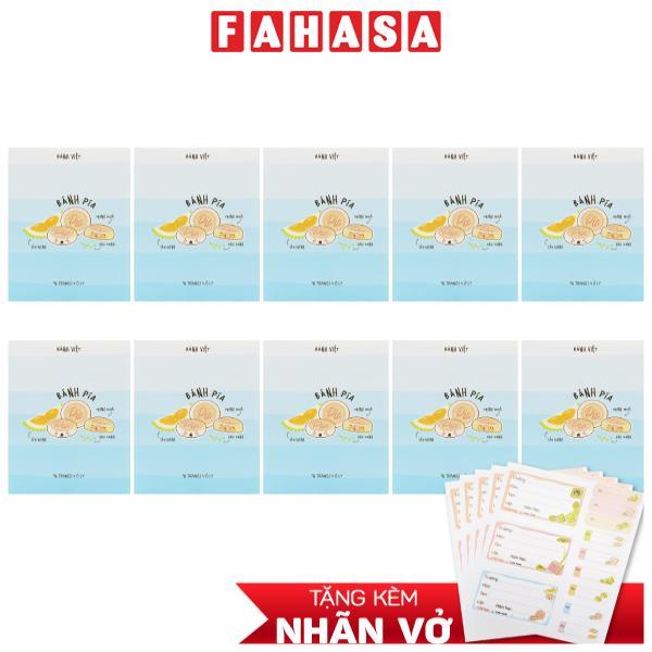 Combo 10 Tập Học Sinh Bánh Việt - Miền Nam - 4 Ô Ly - 96 Trang 80gsm - The Sun 04 - Bánh Pía - Tặng Nhãn Vở Kèm Sticker