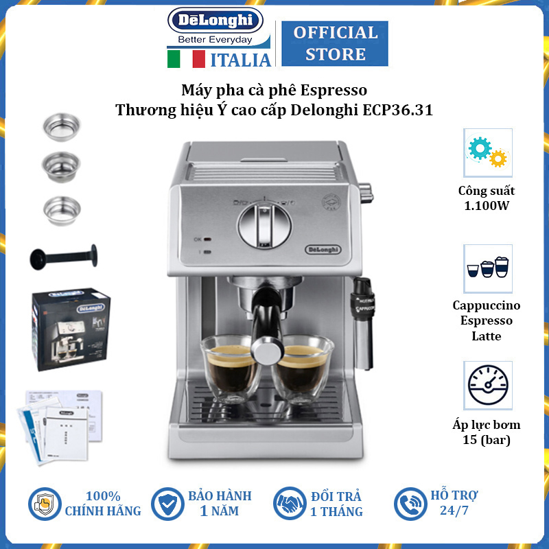 Máy Pha Cà Phê Espresso Delonghi ECP36.31 1100W (15bar) - Hàng Nhập Khẩu