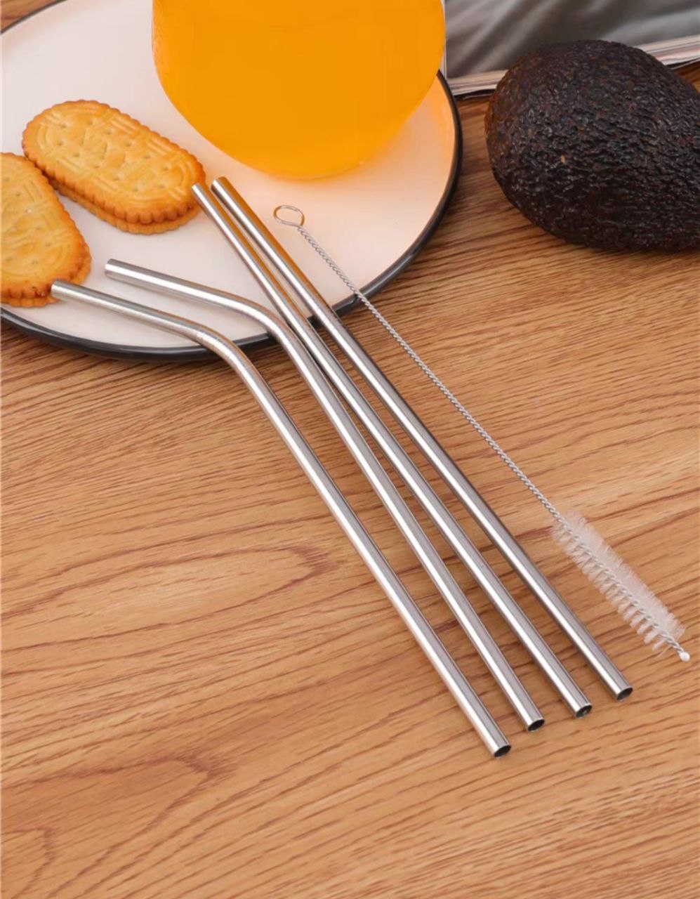 Bộ 4 Ống Hút Inox (Ống Hút inox sus 304) -Tặng cọ VS