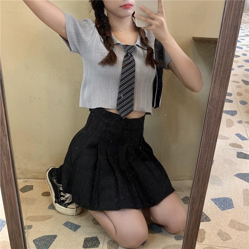 Áo croptop kiểu ngắn tay Hàn Quốc C04 - Maoshop