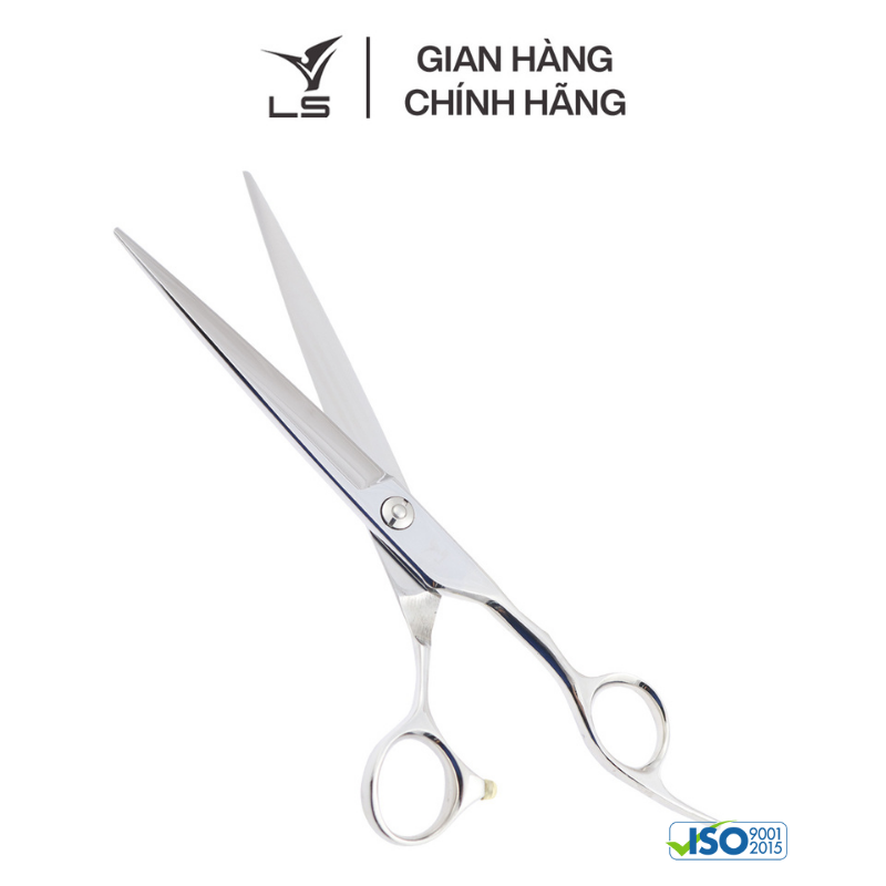 Kéo cắt tóc LS lưỡi thẳng quai offset vênh đỡ ngón cố định CB13/7.0