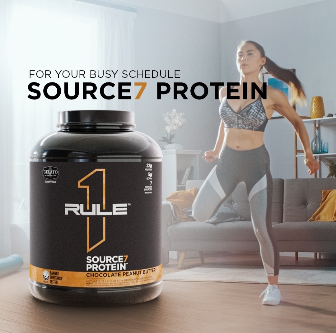 Whey từ 7 loại protein Rule 1 Source 7 Protein 4.9lb tặng Rule 1 Shaker