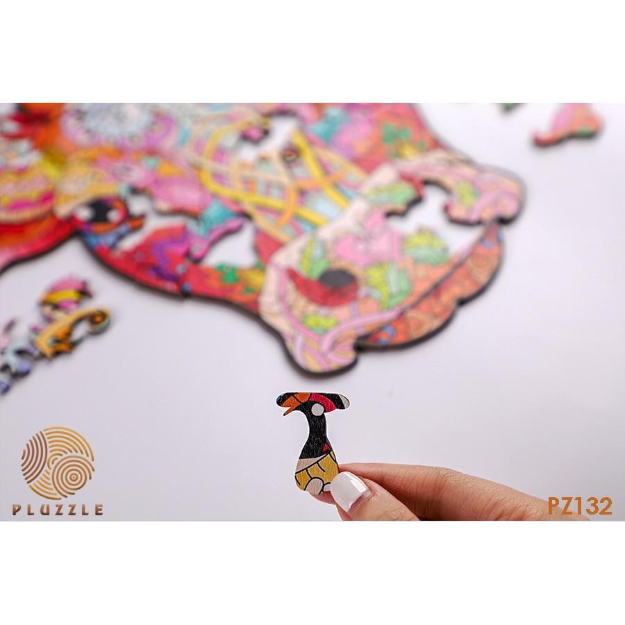 PLUZZLE Bộ xếp hình gỗ đồ chơi puzzle ghép hình con vật độc đáo – Sửu – Con Trâu – PZ132
