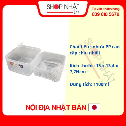 Hộp nhựa đựng thực phẩm 2 lớp Nhật Bản