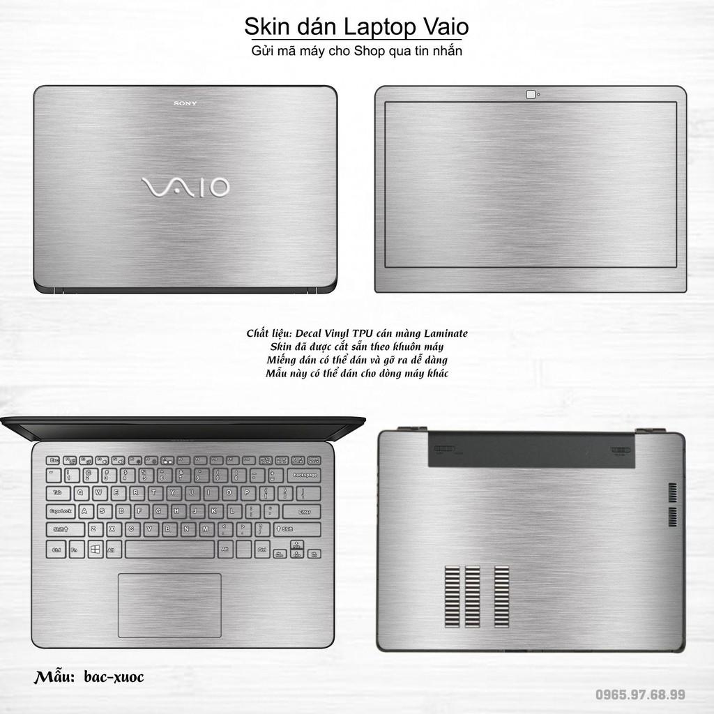 Skin dán Laptop Sony Vaio màu bạc xước (inbox mã máy cho Shop)