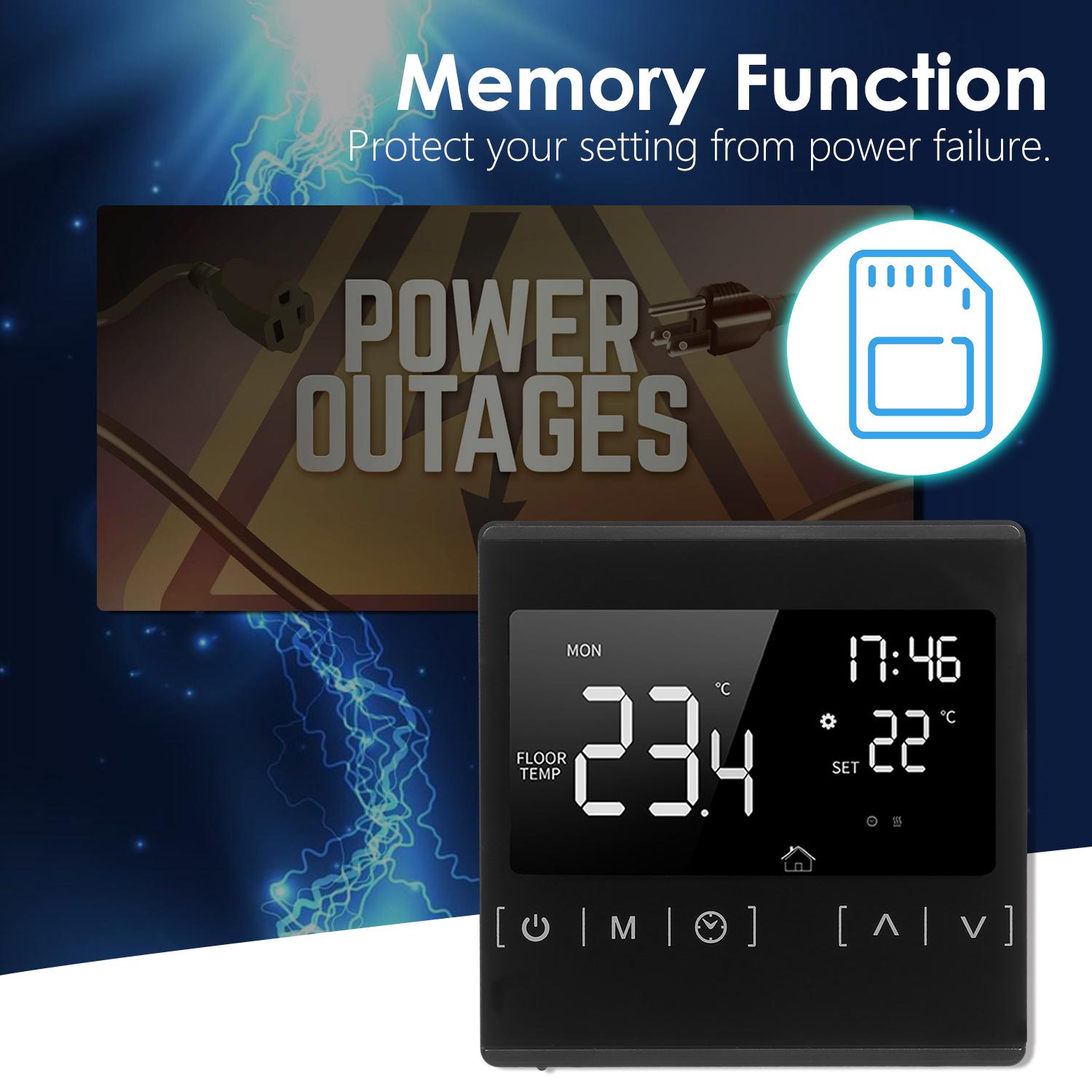 Smart Touchscreen Thermostat for Home Programmable Electric Water Heating System Thermoregulator AC 85-250V Temperature