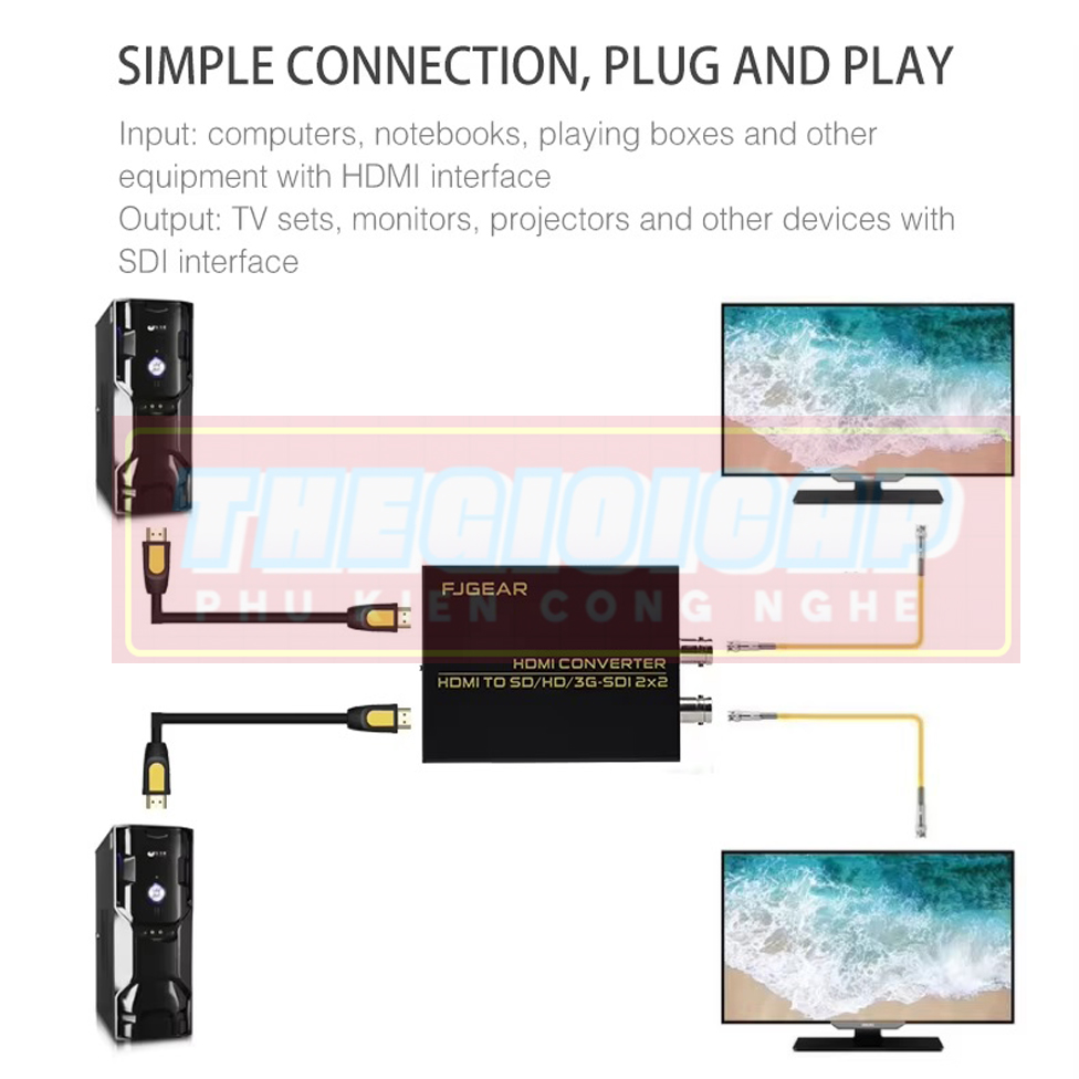 ROGTZ Bộ Chuyển Đổi HDMI To 3G/SDI FJ-SH202 - Hàng Nhập Khẩu