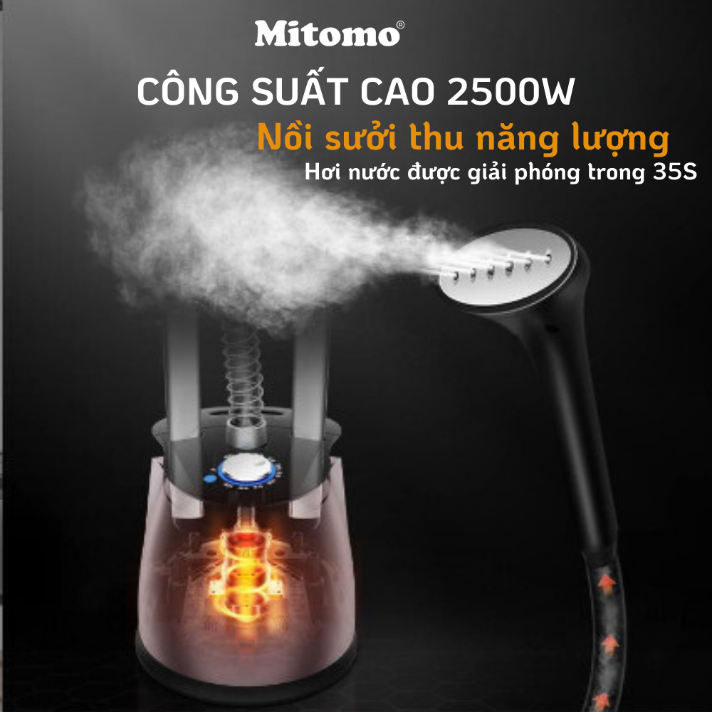Bàn là hơi nước đứng cao cấp Mitomo GC-899 Max, công suất 2500W hàng chính hãng bảo hành 3 năm