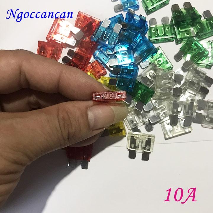 Bộ 10 Cầu Chì Ô Tô Xe Tải Chân To 10A, 15A, 20A, 25A, 30A