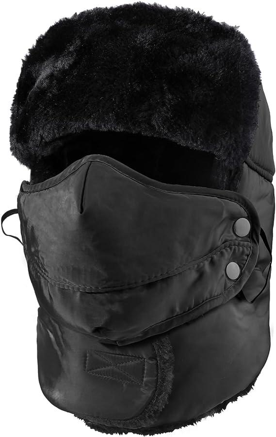 Mũ xe máy bay ném bom mùa đông mũ Nga Ushanka Russian Kính chắn gió Oushanka Doublé Fur Winging Mũ mùa đông cho các hoạt động trượt tuyết trượt tuyết unisex