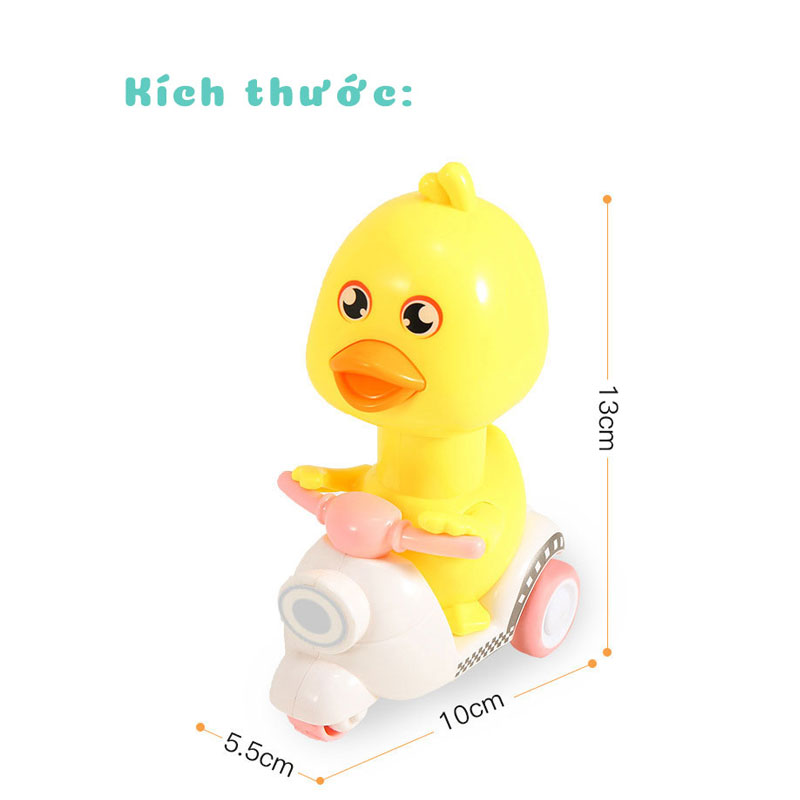 Đồ Chơi Con Vịt Đi Xe Máy Ngộ Nghĩnh Đáng Yêu Cho Bé Ấn Là Chạy