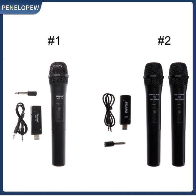 Micro Cầm Tay Không Dây UHF USB 3.5mm 6.35mm Cho Karaoke Speech