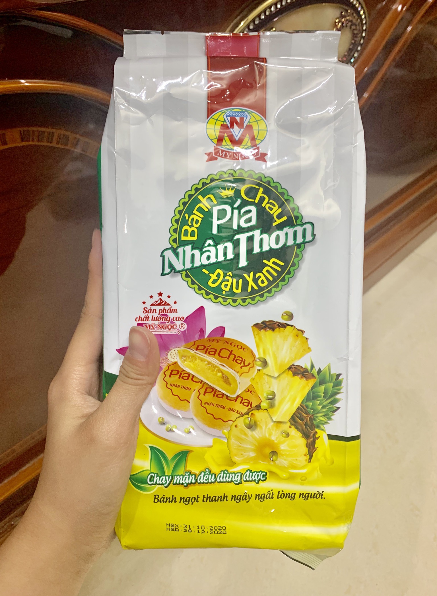 400g Bánh pía CHAY nhân THƠM chín CHANH tươi ĐẬU xanh MỸ NGỌC [ không có SẦU RIÊNG &amp; không có TRỨNG MUỐI ]