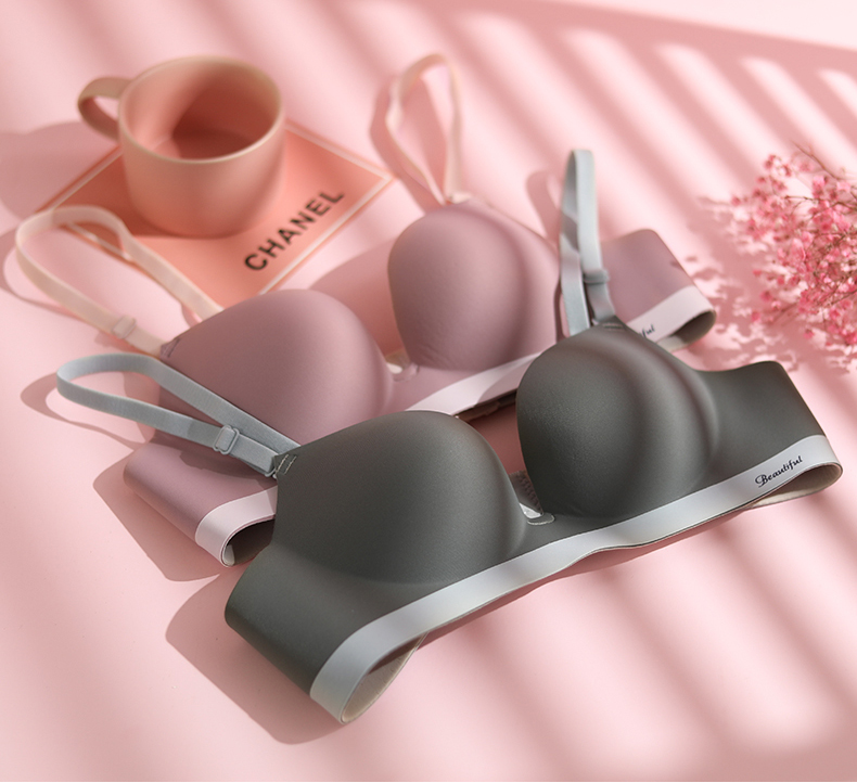 Áo Lót Nữ Đúc Su Không Gọng Nâng Ngực Chất Mịn Cao Cấp B453 - Rêu ghi - 34/75B