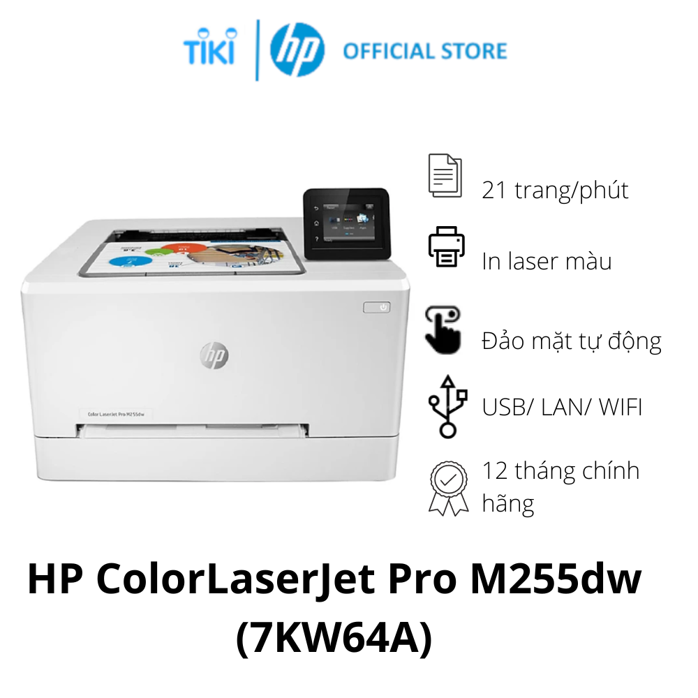 Máy in laser màu HP ColorLaserJet Pro M255dw (7KW64A) - Hàng chính hãng