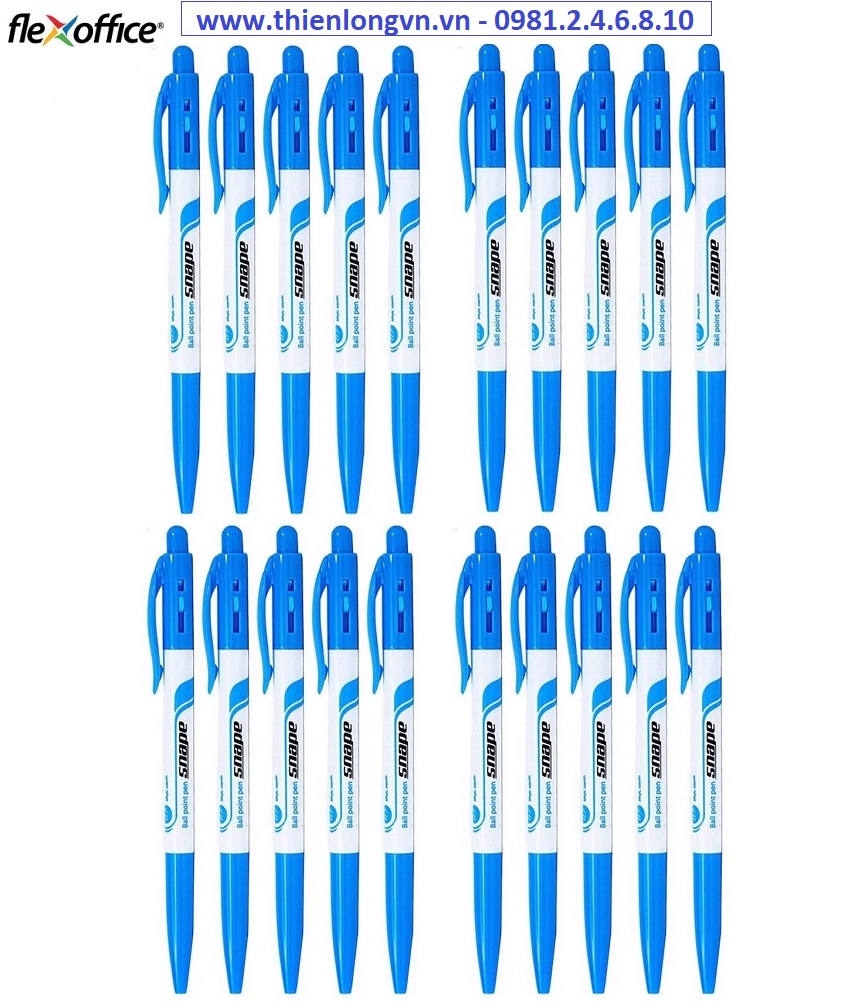 Hộp 20 cây bút bi Flexoffice FO-023 mực xanh