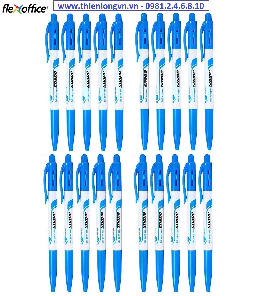Hộp 20 cây bút bi Flexoffice FO-023 mực xanh