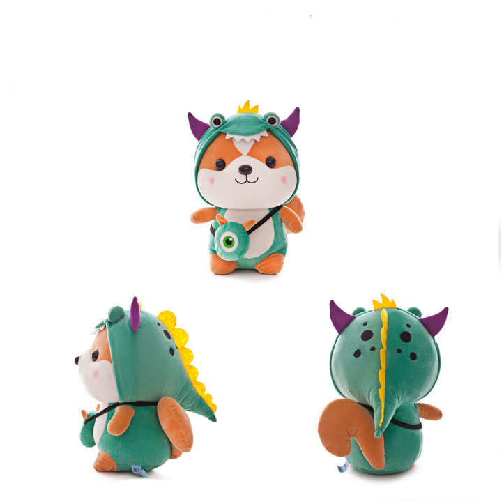 Thú Bông Chó Shiba Hóa Trang Monster Ngộ Nghĩnh Siêu Mịn 25cm