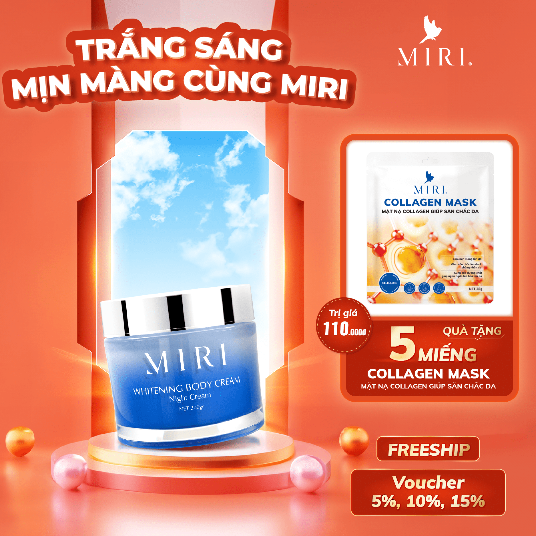 Kem dưỡng da toàn thân - Ban đêm MIRI 200gr