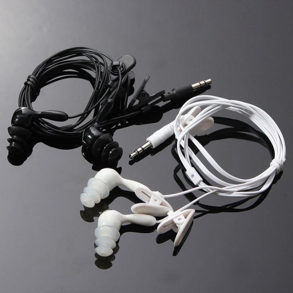 4X 3.5mm Waterproof Earphone Headphone Stereo Swimming for MP3 Radio iPod Black