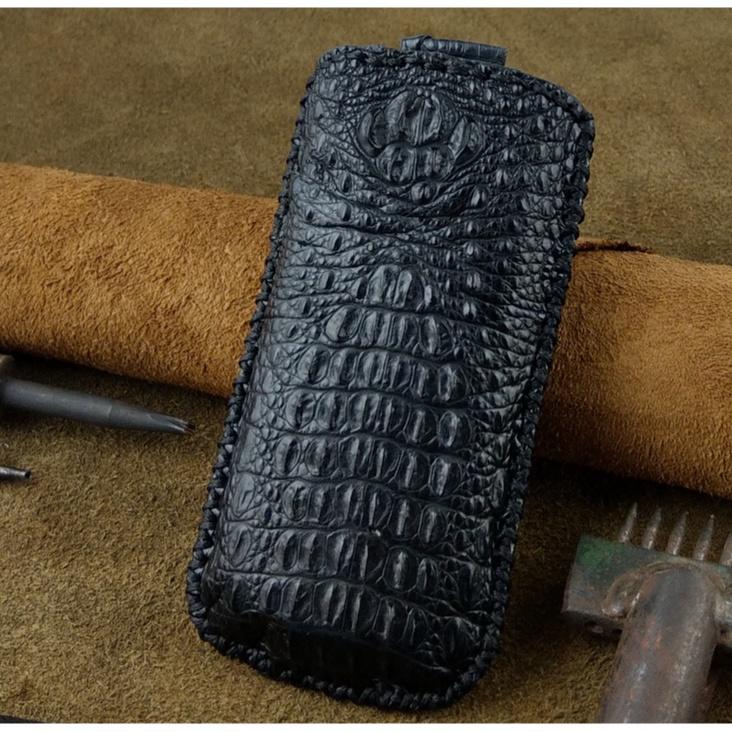 Bao da có dây rút cho Nokia 8800 handmade da cá sấu thật có gù
