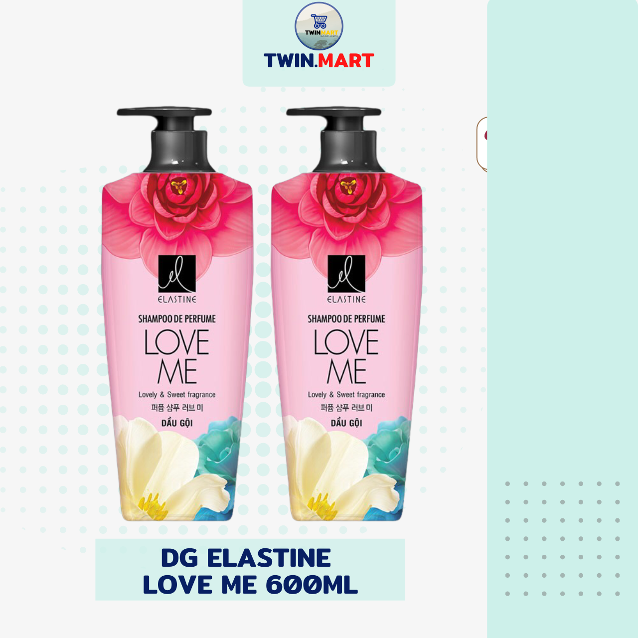 Tphcm Dầu Gội Elastine Hương Nước Hoa - Thương Hiệu Hàn Quốc - Love Me - Pure Breeze - Kiss The Rose 600Ml - Love Me