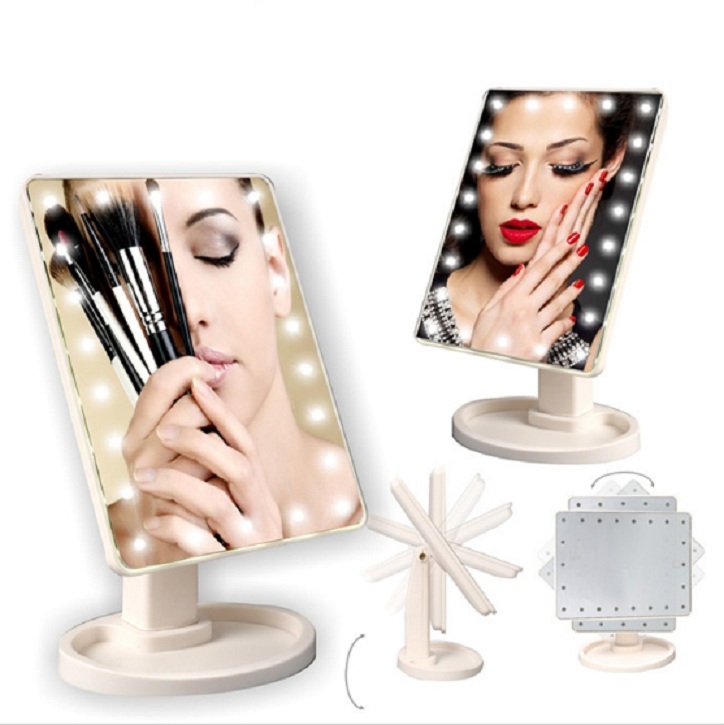 Gương đèn Led trang điểm 22 bóng - Đen