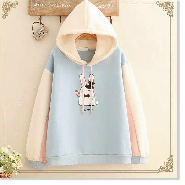 Áo khoác hoodies form rộng có mũ con thỏ cực đẹp , hot 2021 THỜI TRANG MỚI KINGSHOP79