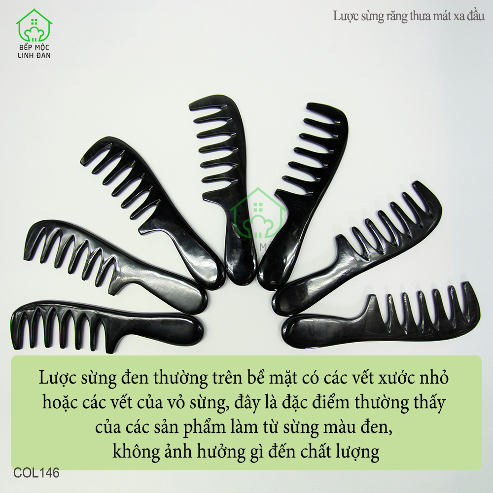 Lược Sừng Răng Thưa Mẫu Massage Đầu
